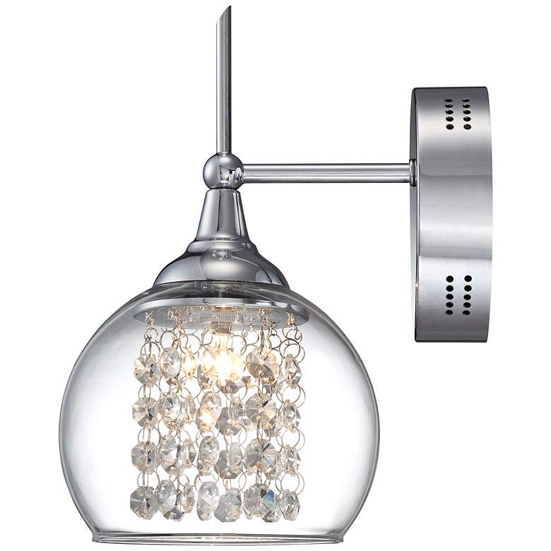 Possini Euro Crystal Rainfall 10&quot; High Chrome Wall Sconce more views
