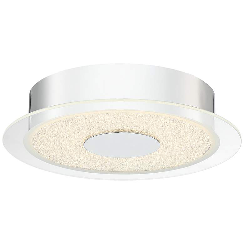 Image 2 Possini Euro Crystal Sand 11 inch Wide Modern LED Chrome Ceiling Light