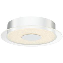 Possini Euro Crystal Sand 11&quot; Wide Modern LED Chrome Ceiling Light