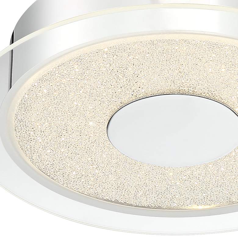 Image 3 Possini Euro Crystal Sand 11" Wide Modern LED Chrome Ceiling Light more views