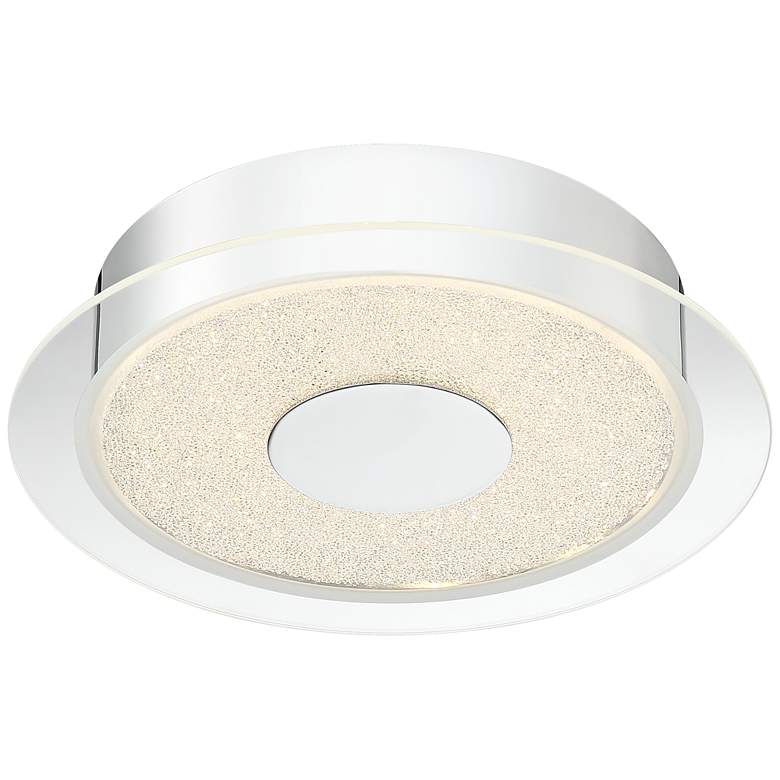 Image 5 Possini Euro Crystal Sand 11" Wide Modern LED Chrome Ceiling Light more views