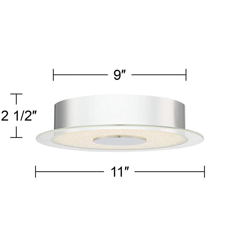 Image 6 Possini Euro Crystal Sand 11 inch Wide Modern LED Chrome Ceiling Light more views