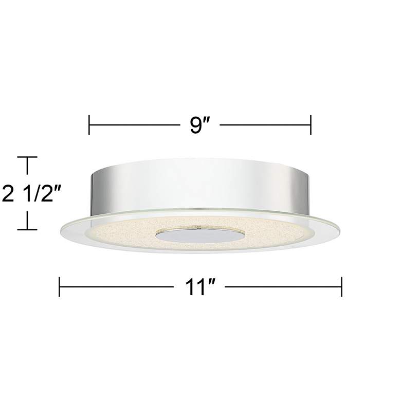 Image 6 Possini Euro Crystal Sand 11" Wide Modern LED Chrome Ceiling Light more views