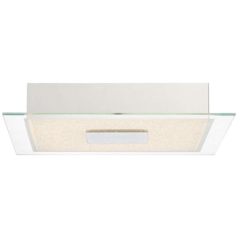 Image 4 Possini Euro Crystal Sand 14 inch Wide Square LED Ceiling Light more views