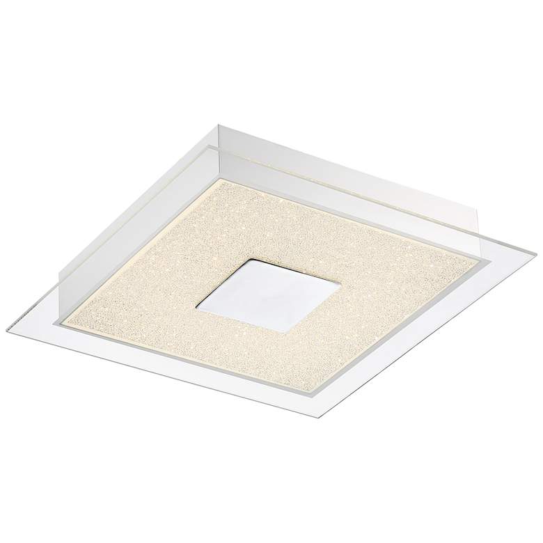 Image 6 Possini Euro Crystal Sand 14 inch Wide Square LED Ceiling Light more views