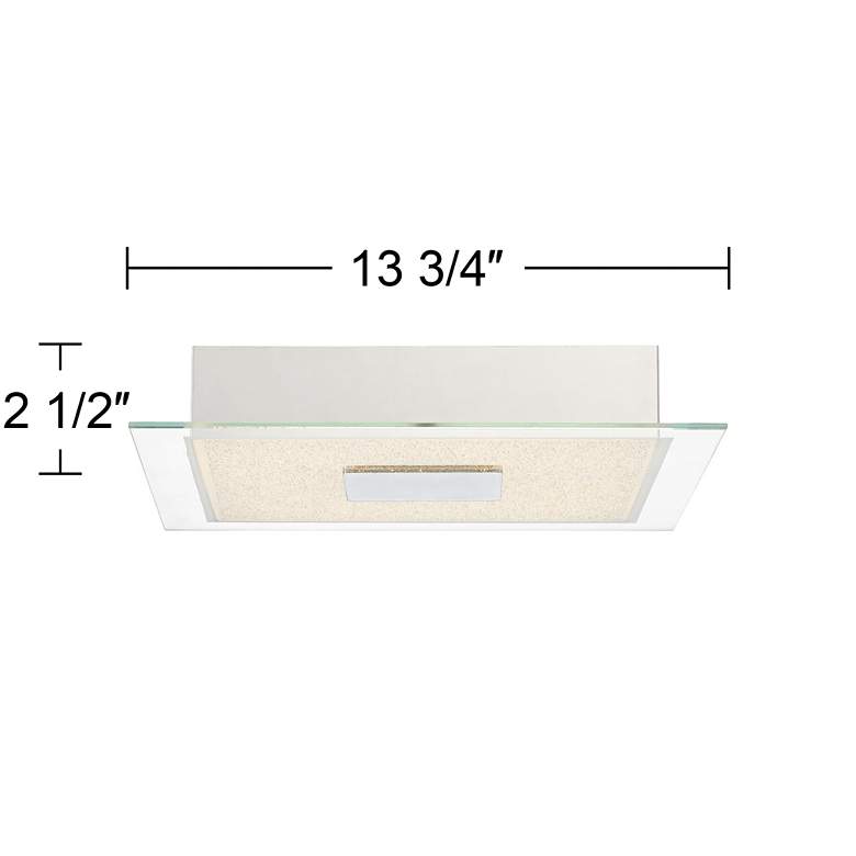 Image 7 Possini Euro Crystal Sand 14" Wide Square LED Ceiling Light more views