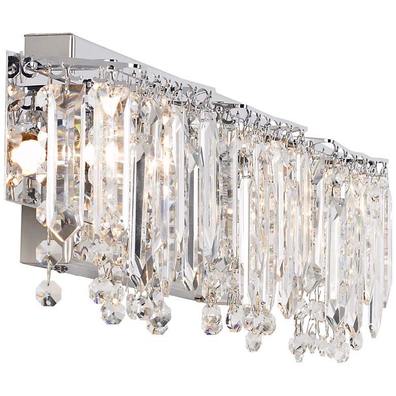 Image 6 Possini Euro Crystal Strand 25 3/4 inch Wide Modern Chrome Bath Light more views