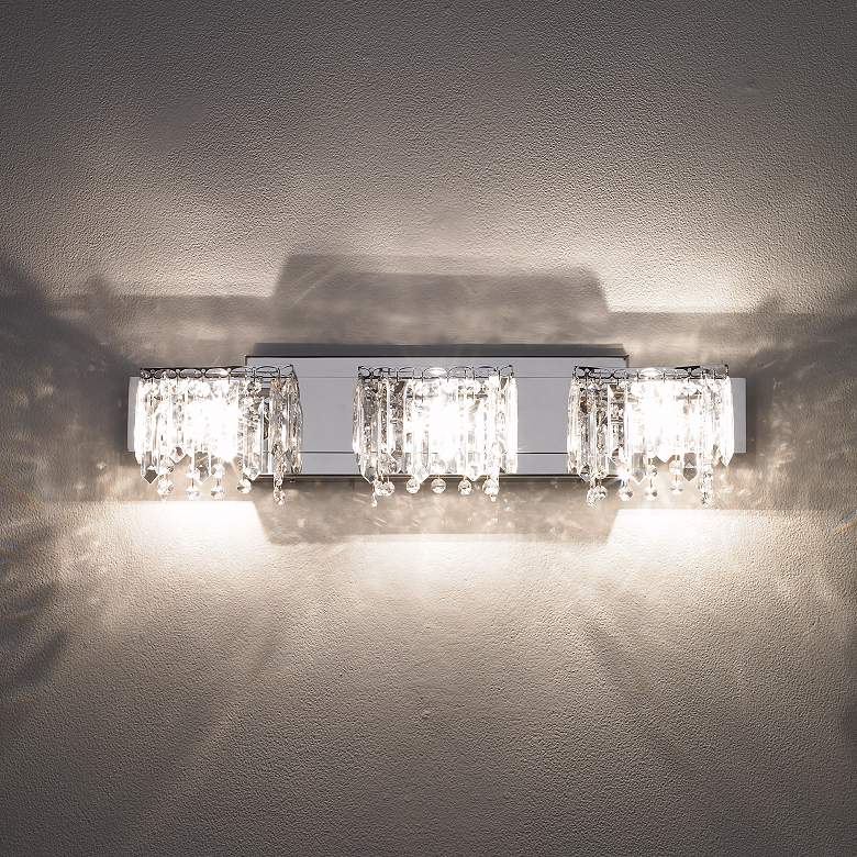 Image 7 Possini Euro Crystal Strand 25 3/4" Wide Modern Chrome Bath Light more views