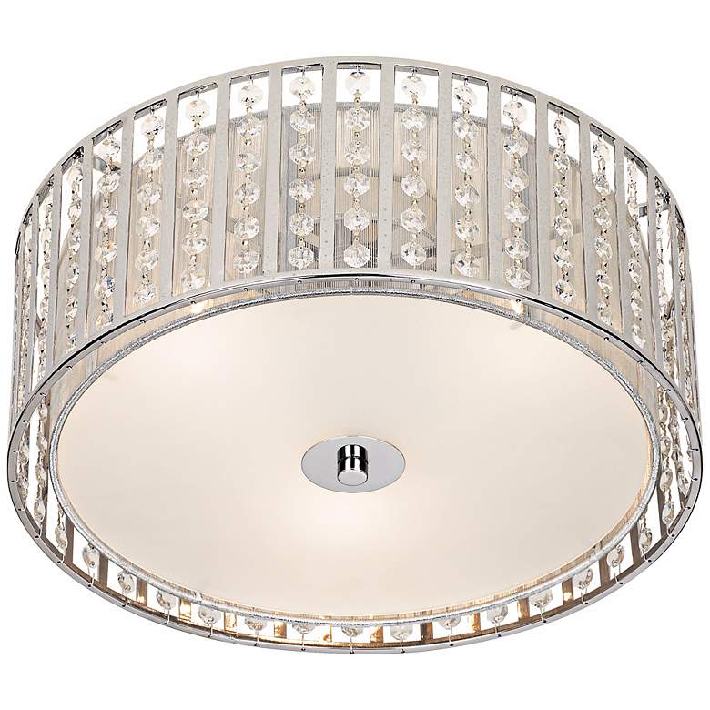 Image 2 Possini Euro Crystal Strands 15 3/4 inch Wide Drum Ceiling Light