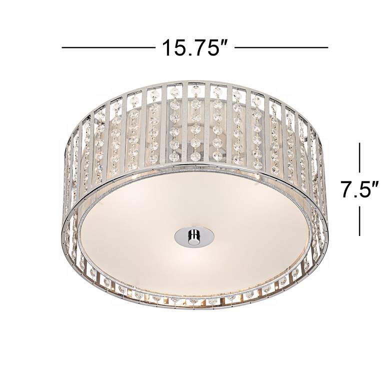 Possini Euro Crystal Strands 15 3/4&quot; Wide Drum Ceiling Light more views