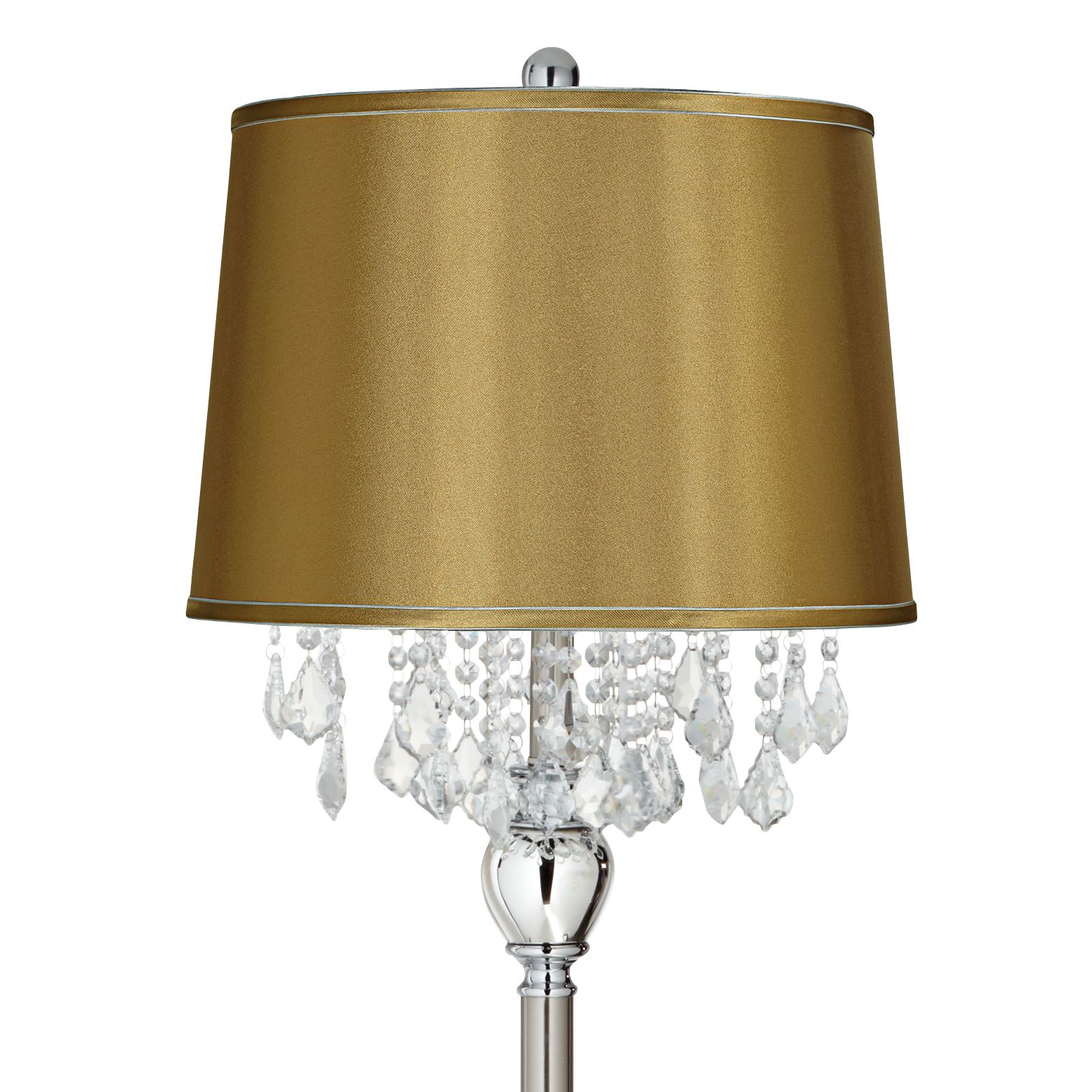 Image 2 Possini Euro Crystals 60 1/2" Steel Floor Lamp with Gold Satin Shade more views