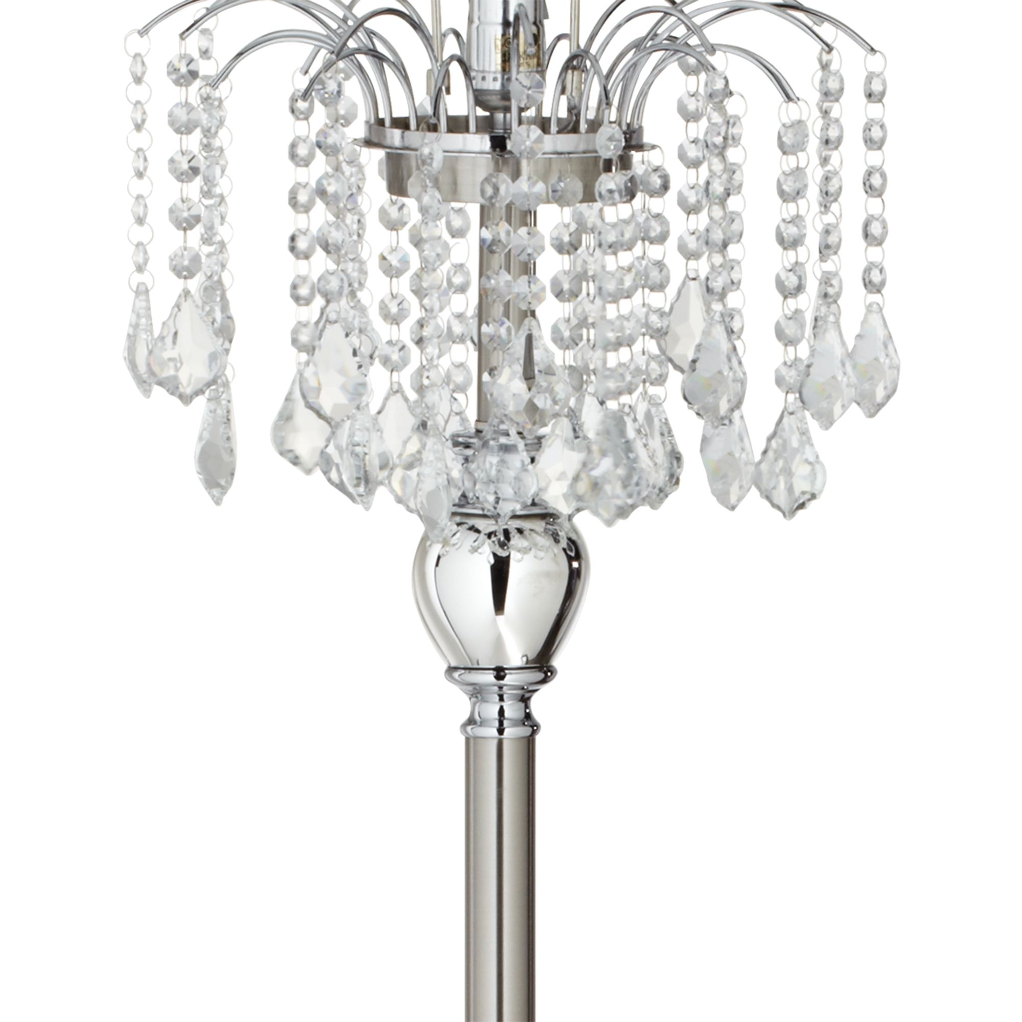 Image 3 Possini Euro Crystals 60 1/2" Steel Floor Lamp with Gold Satin Shade more views
