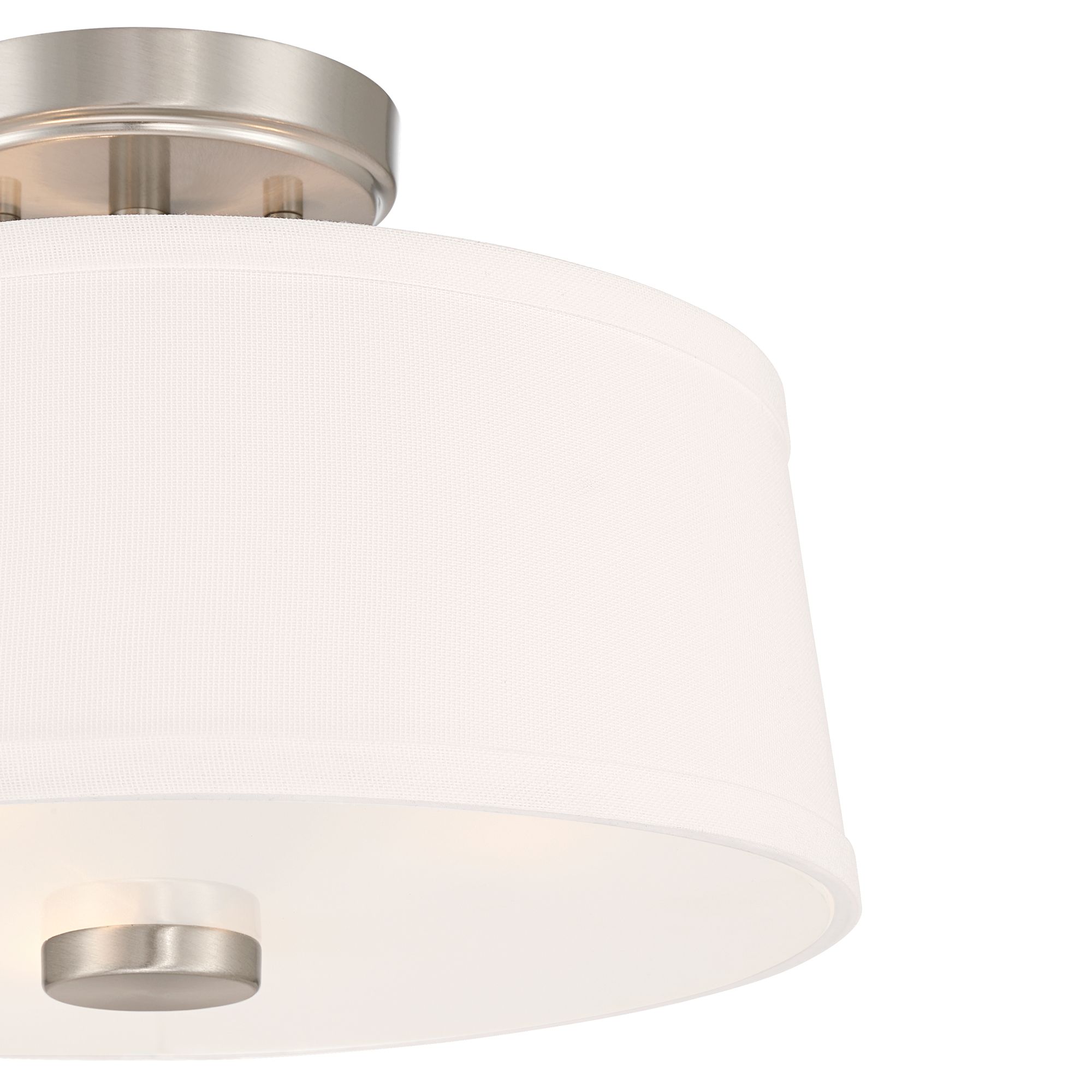 Image 3 Possini Euro Cullen 13 1/4" Wide Brushed Nickel 3-Light Ceiling Light more views