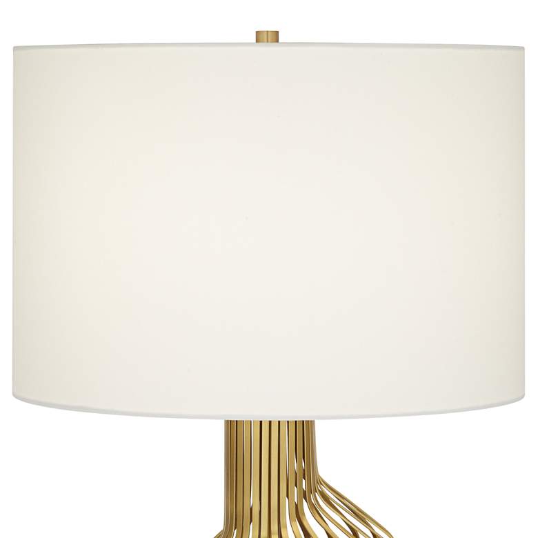 Image 3 Possini Euro Cyclone 29 7/8" Gold and Marble Modern Table Lamp more views