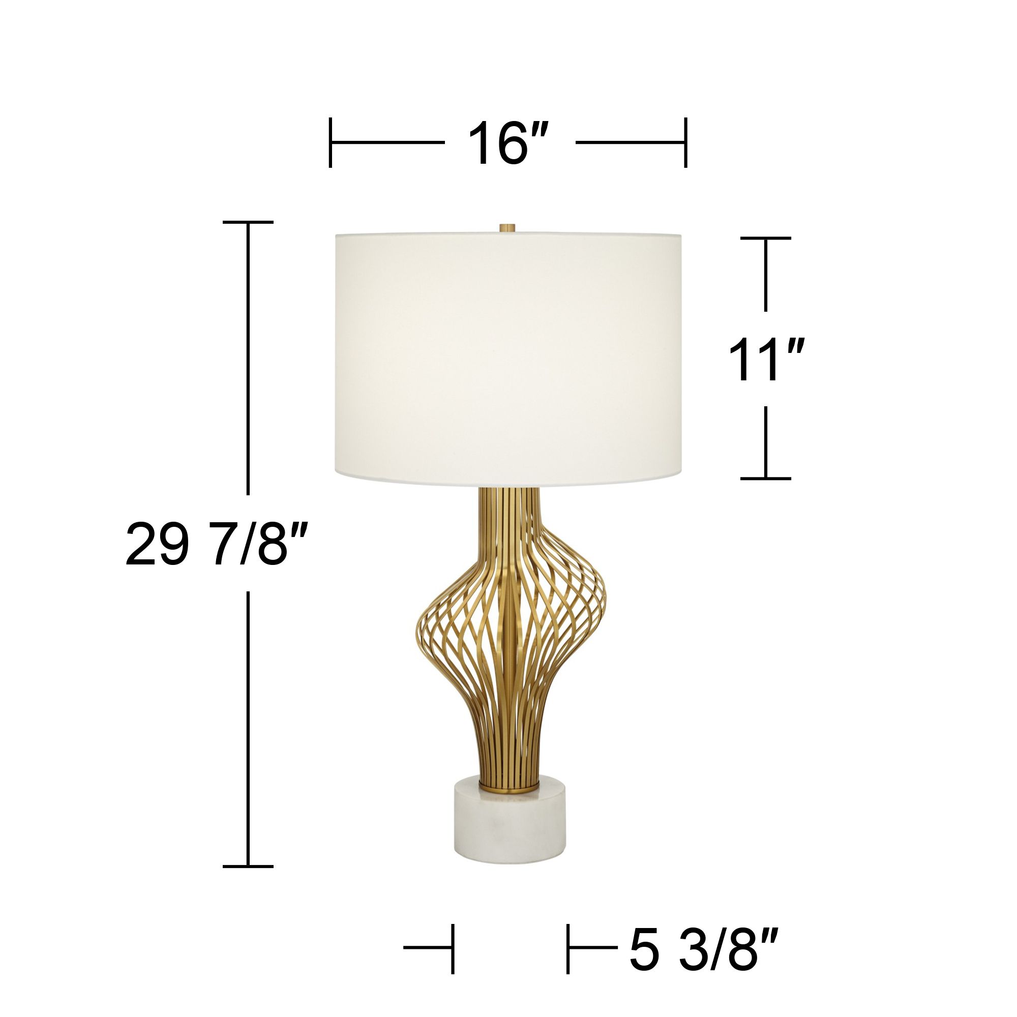 Possini Euro Cyclone 29 7/8" Gold and Marble Modern Table Lamp