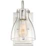Possini Euro Cyn 10" High Brushed Nickel and Clear Glass Wall Sconce