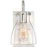 Possini Euro Cyn 10" High Brushed Nickel and Clear Glass Wall Sconce