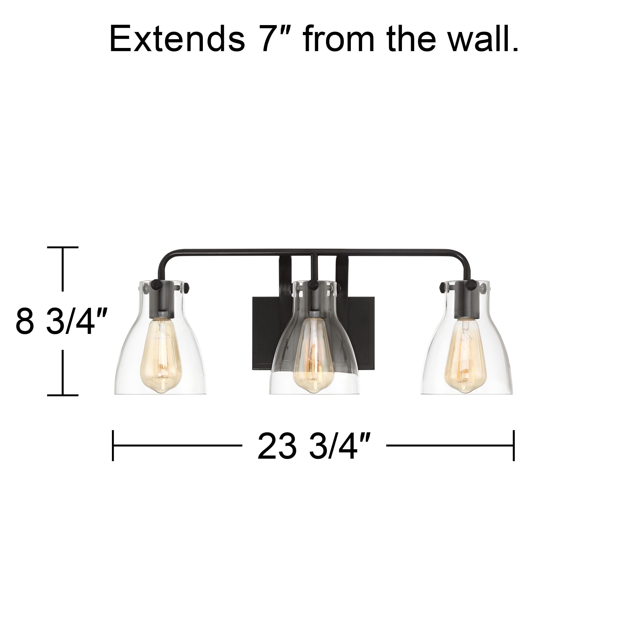 Possini Euro Cyn 23 3/4" Wide Bronze 3-Light Bath Light