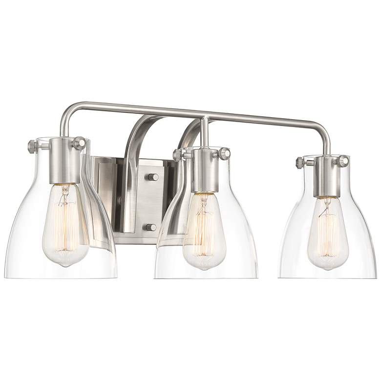 Image 5 Possini Euro Cyn 23 3/4 inch Wide Brushed Nickel 3-Light Bath Light more views