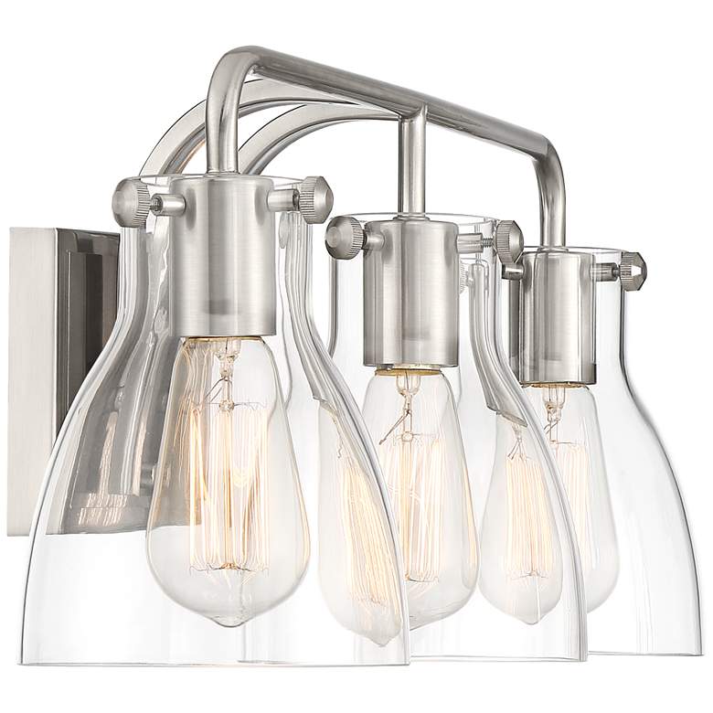 Image 6 Possini Euro Cyn 23 3/4" Wide Brushed Nickel 3-Light Bath Light more views