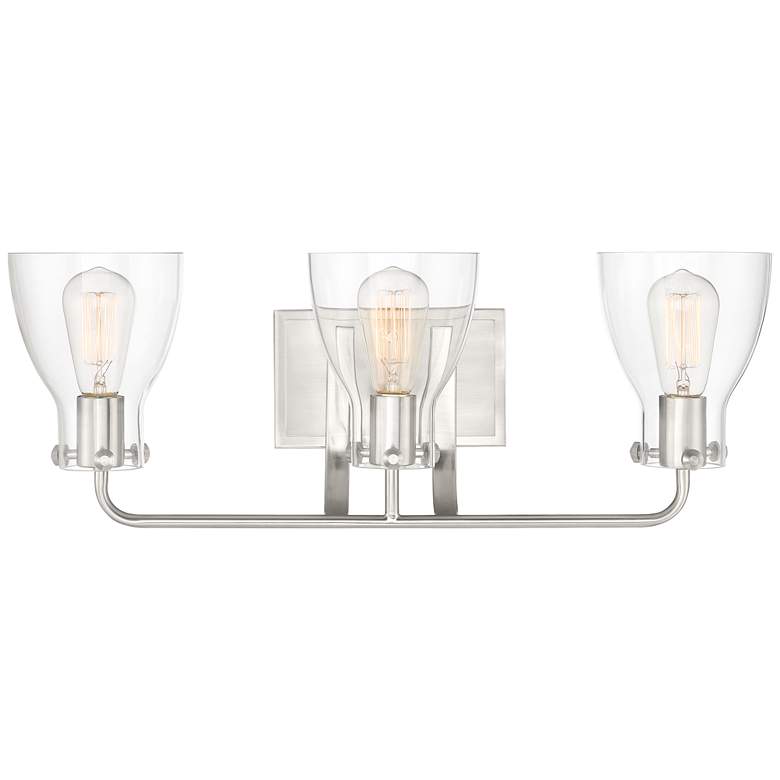 Image 7 Possini Euro Cyn 23 3/4" Wide Brushed Nickel 3-Light Bath Light more views