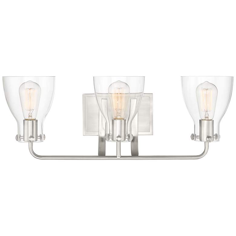 Image 7 Possini Euro Cyn 23 3/4 inch Wide Brushed Nickel 3-Light Bath Light more views