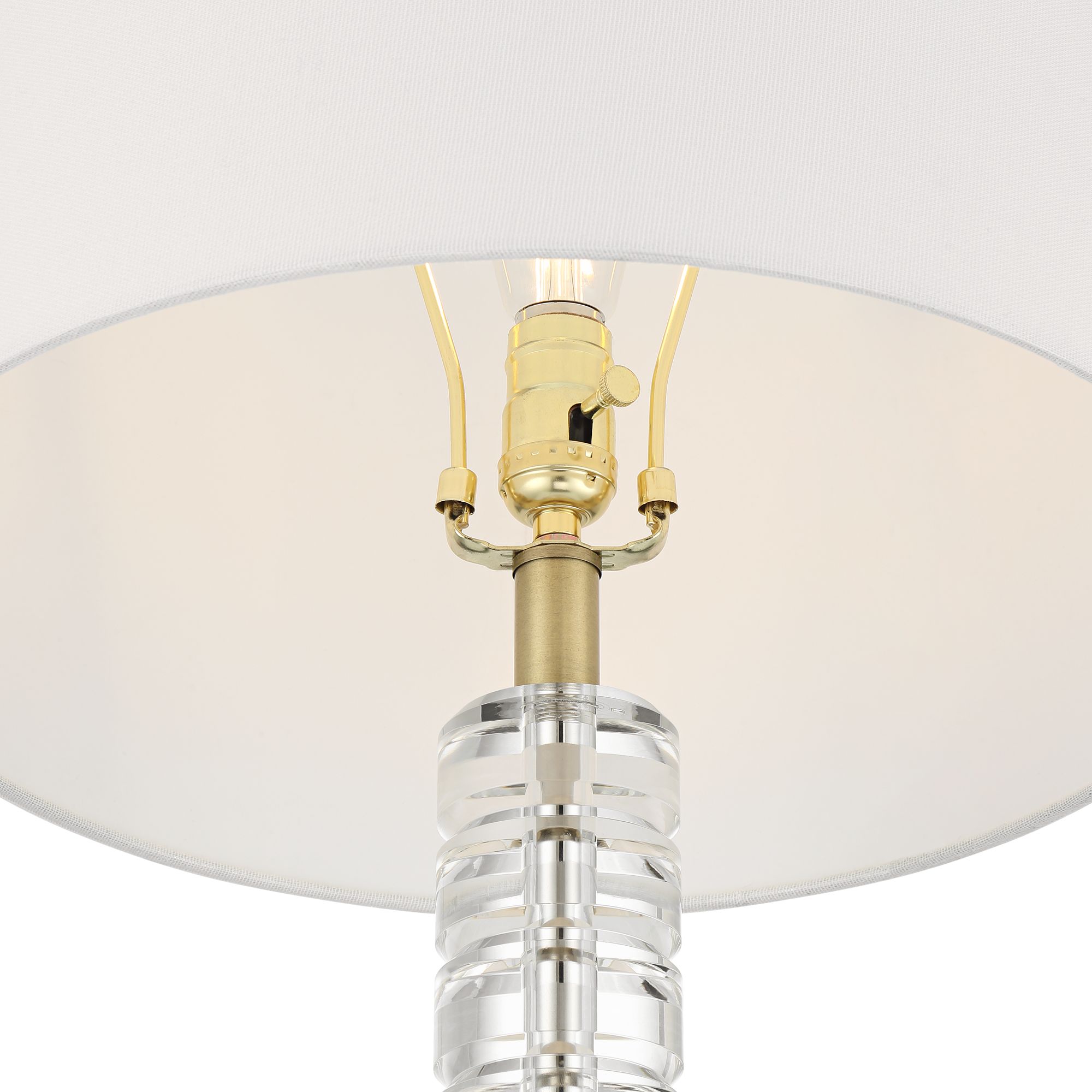 Image 4 Possini Euro Cyril 31" High Modern Brass and Clear Acrylic Table Lamp more views