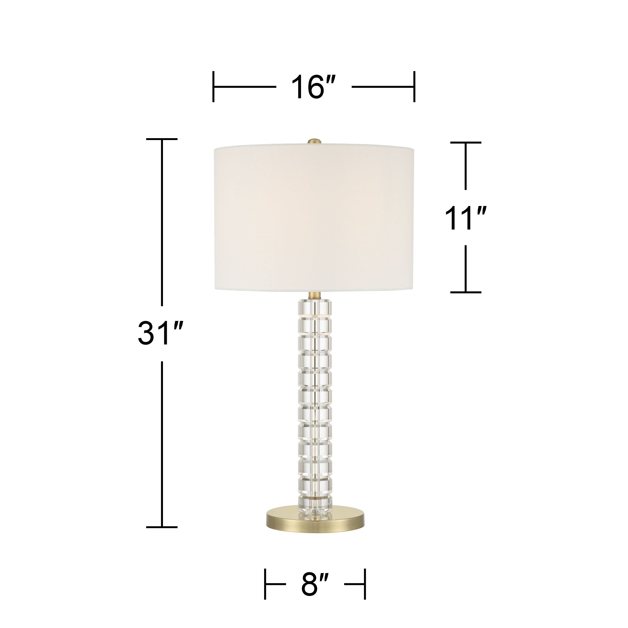 Possini Euro Cyril 31" High Modern Brass and Clear Acrylic Table Lamp