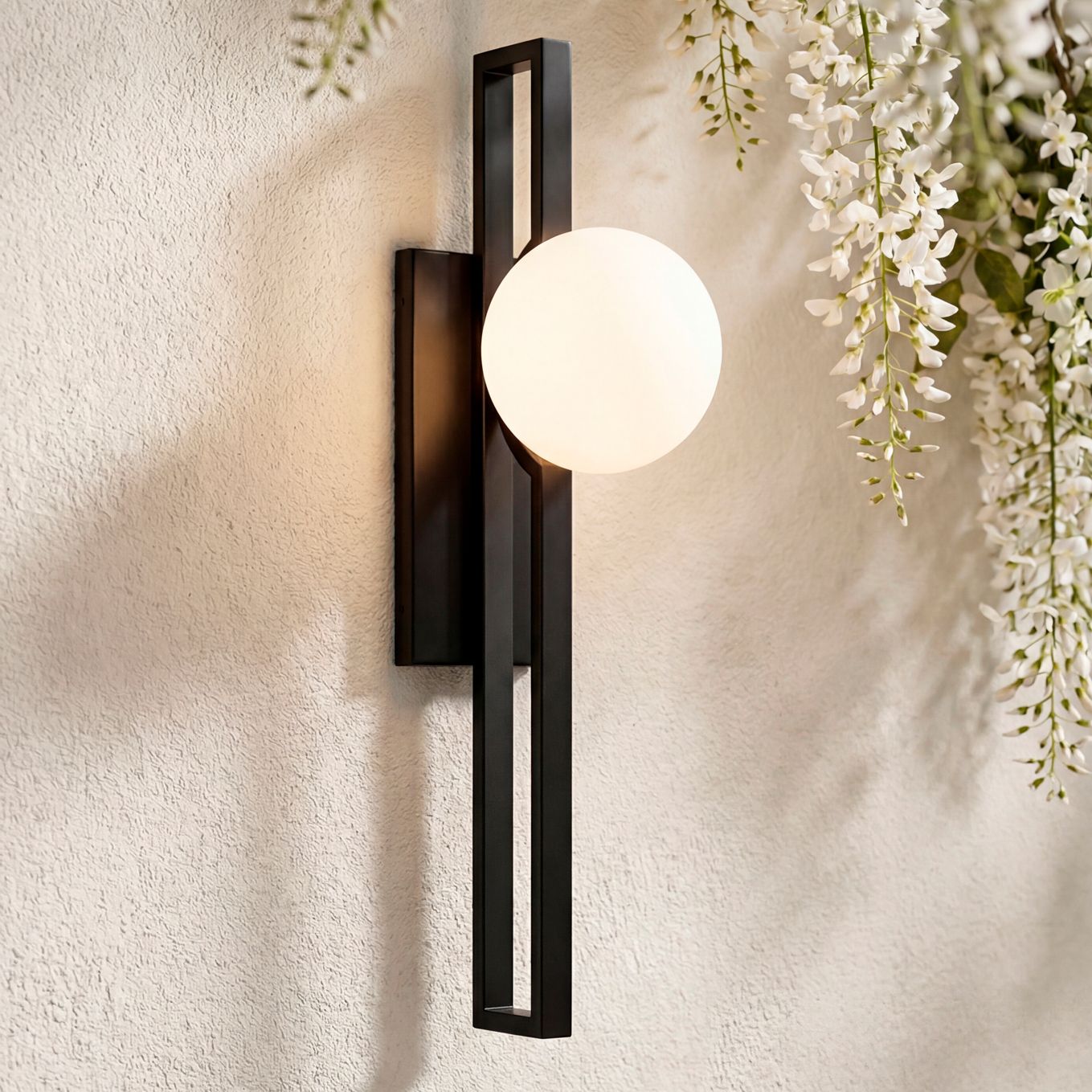 Possini Euro Dacia 24" High Black Indoor/Outdoor Wall Light Set of 2