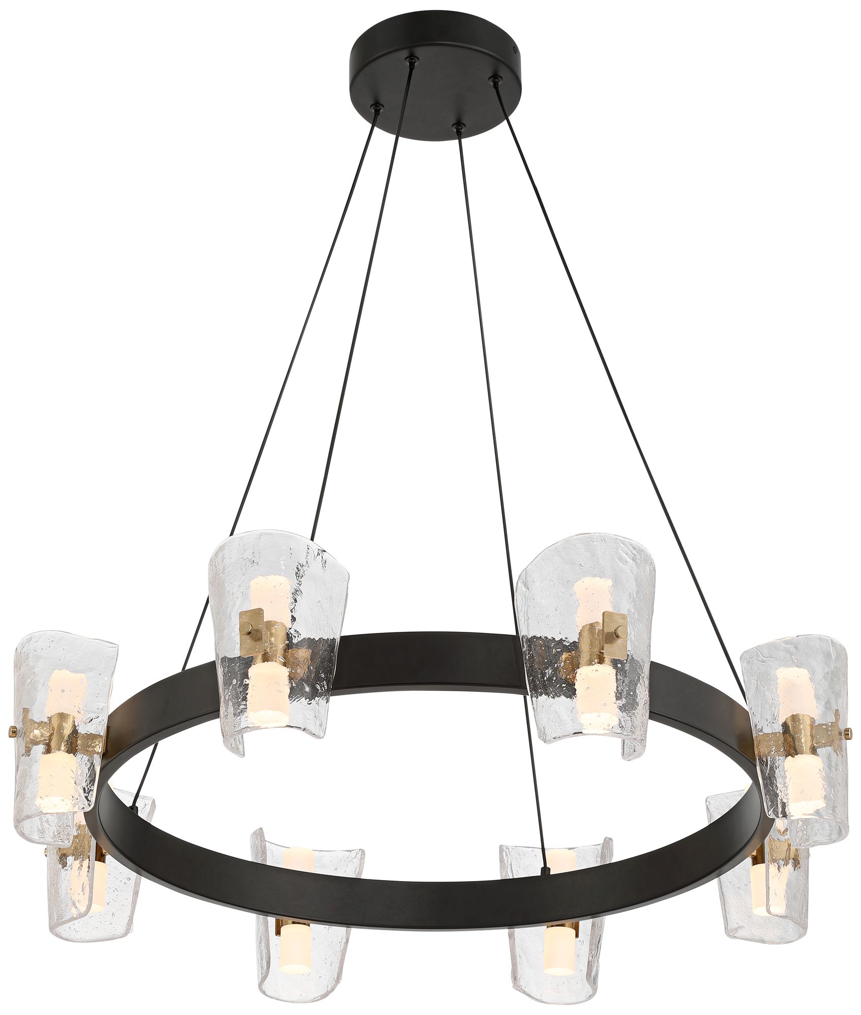 Watch A Video About the Possini Euro Dalca Matte Black Cast Glass 16 LED Ring Chandelier