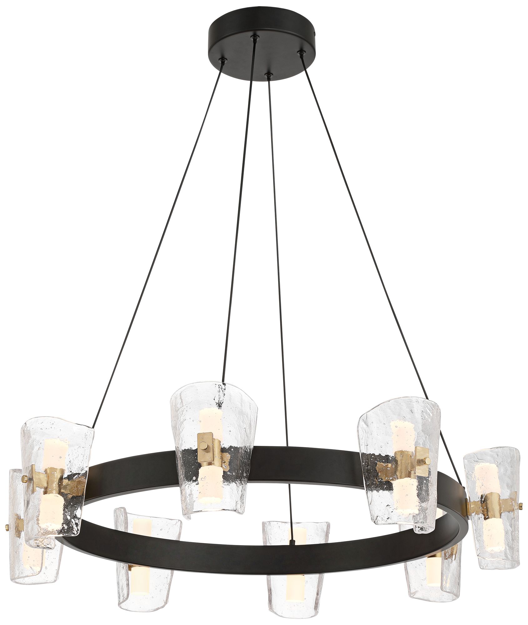 Watch A Video About the Possini Euro Dalca Matte Black Cast Glass 16 LED Ring Chandelier