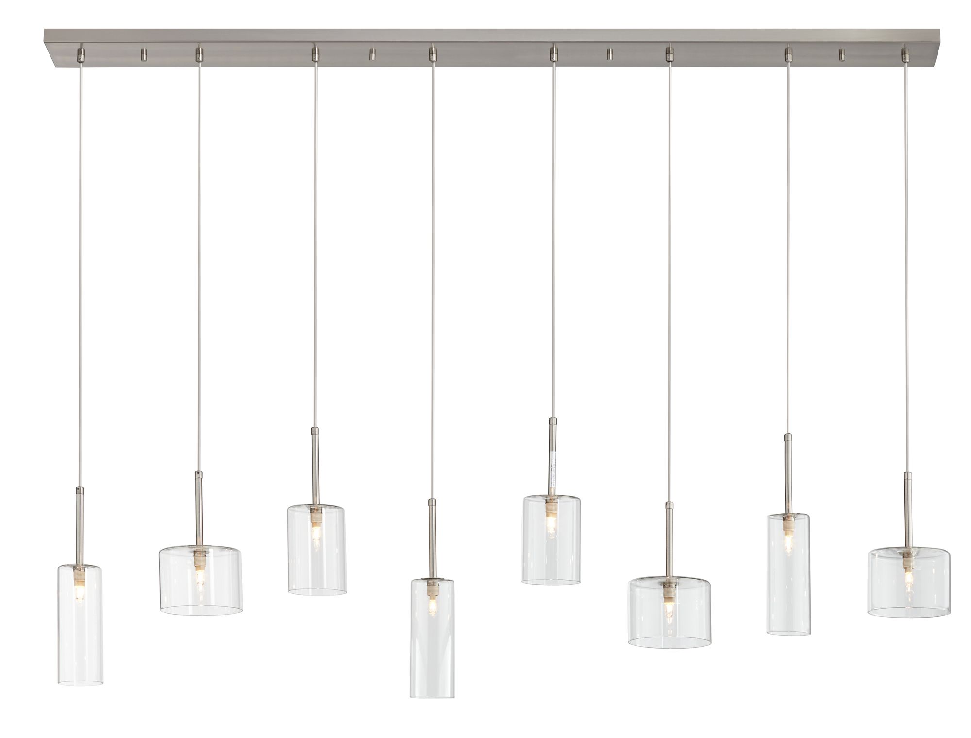 Image 2 Possini Euro Dalina 60" Wide Brushed Nickel 8-Light Island Pendant more views