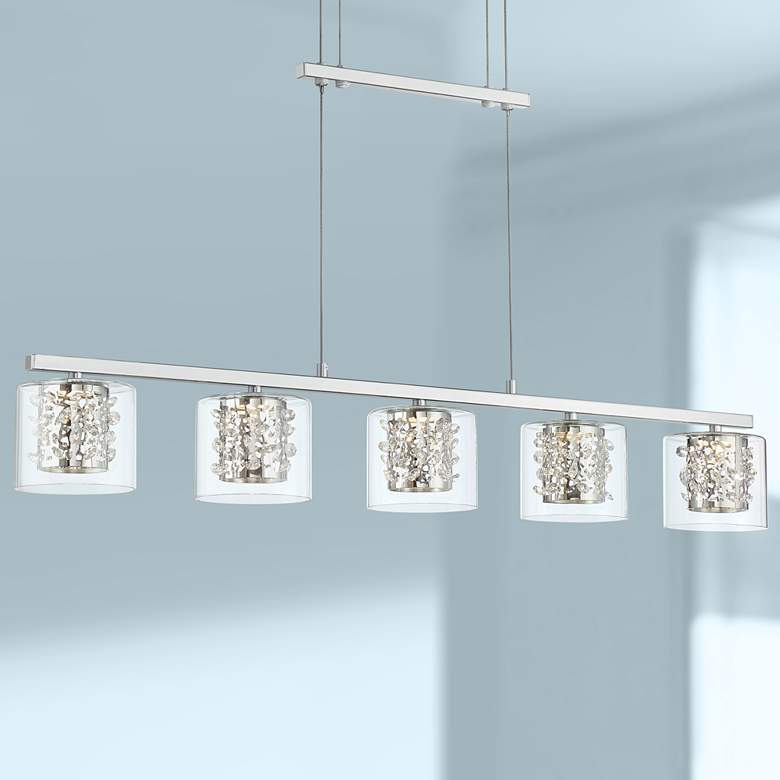 Image 1 Possini Euro Dalton 37 1/2" Adjustable Pulley LED Chandelier