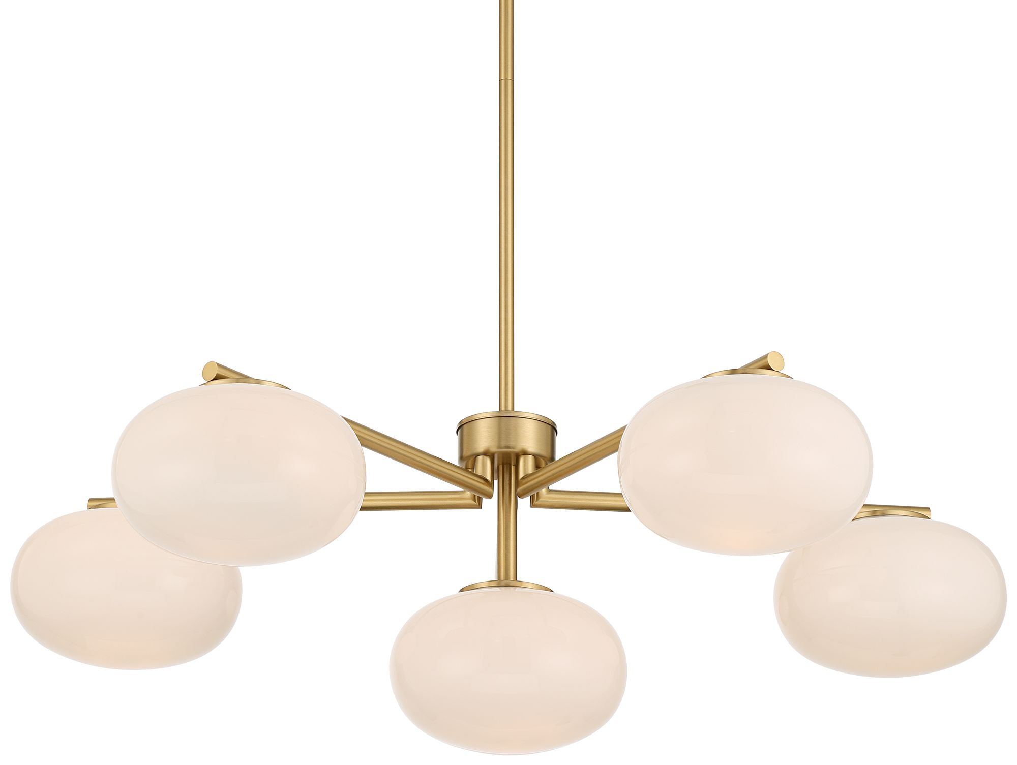 Image 2 Possini Euro Damian 32" Wide Antique Brass and Opal 6-Light Chandelier
