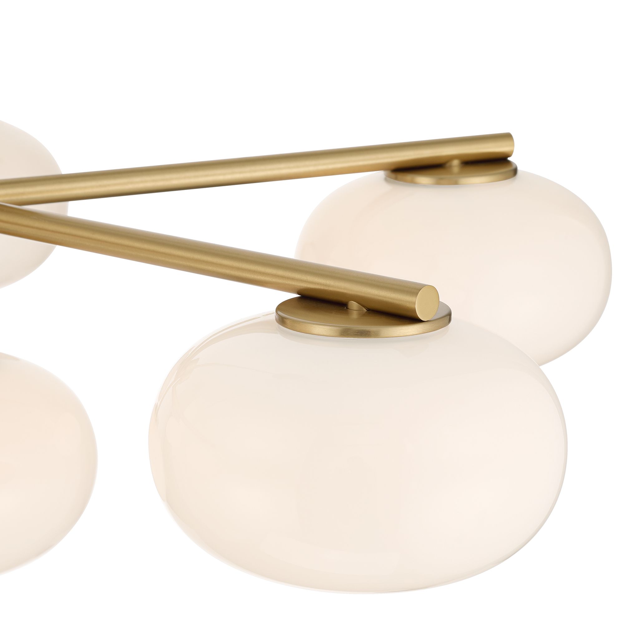 Image 4 Possini Euro Damian 32" Wide Antique Brass and Opal 6-Light Chandelier more views