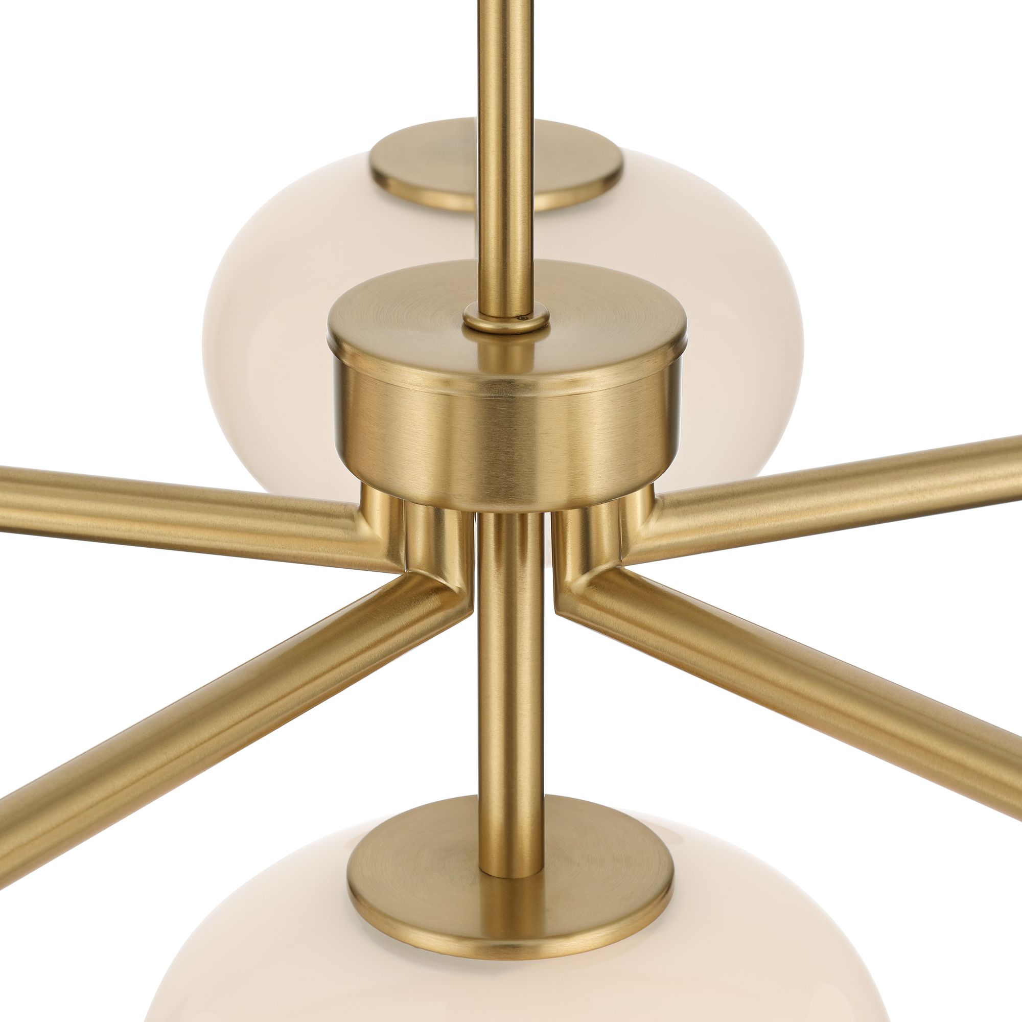 Image 5 Possini Euro Damian 32" Wide Antique Brass and Opal 6-Light Chandelier more views