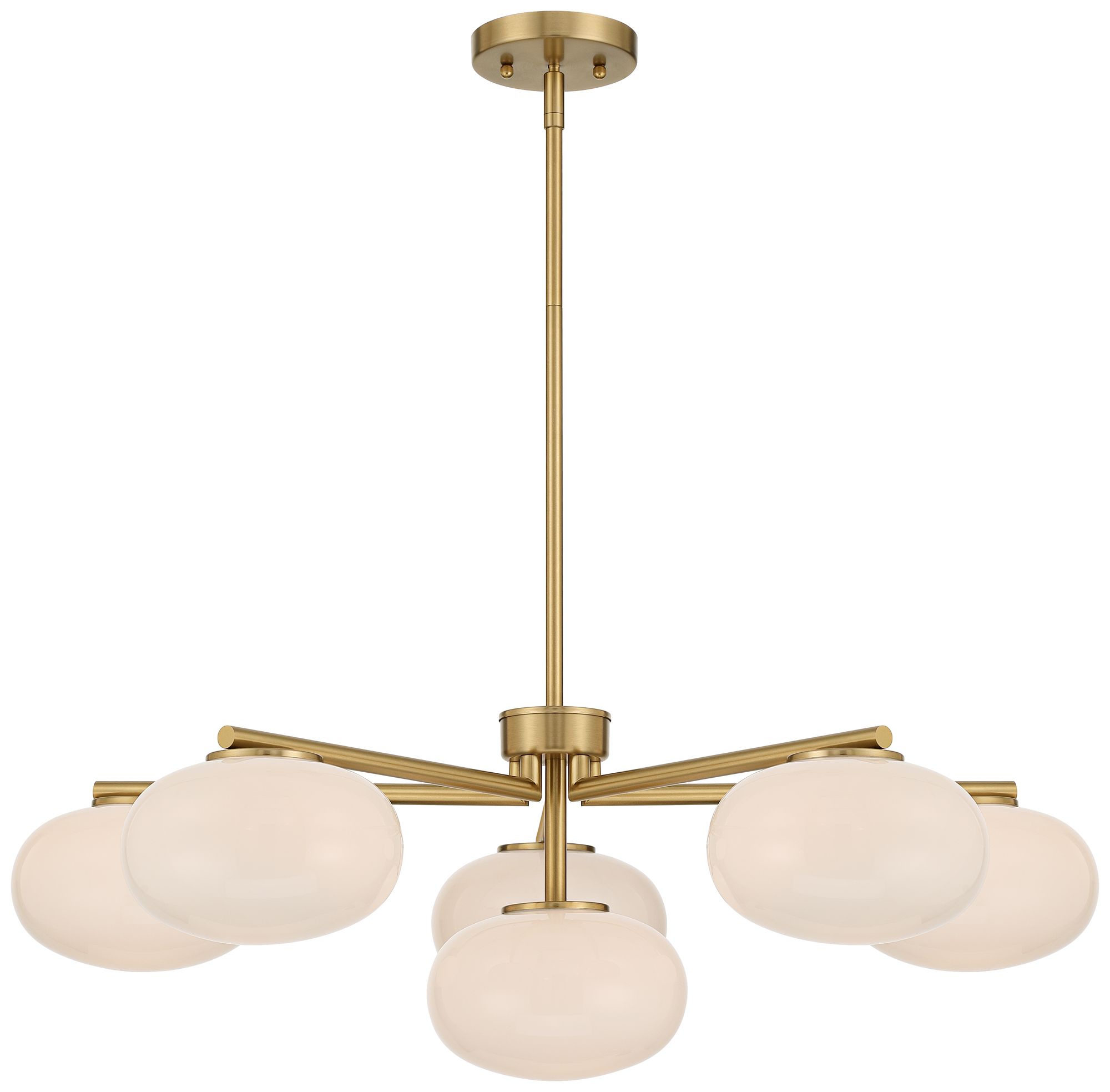 Possini Euro Damian 32" Wide Antique Brass and Opal 6-Light Chandelier