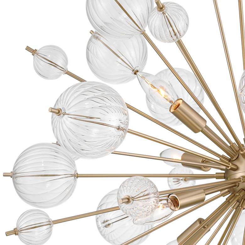 Possini Euro Dandelion 30" Wide Satin Gold 8Light Sputnik Pendant
