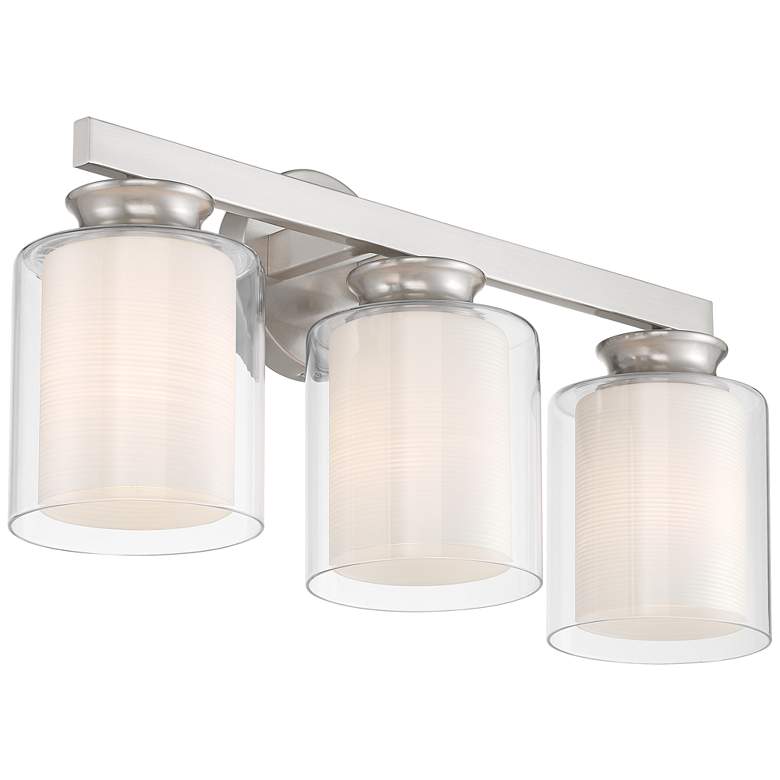 Image 7 Possini Euro Danielle 19 1/2" Wide Patina Nickel 3-Light Bath Light more views
