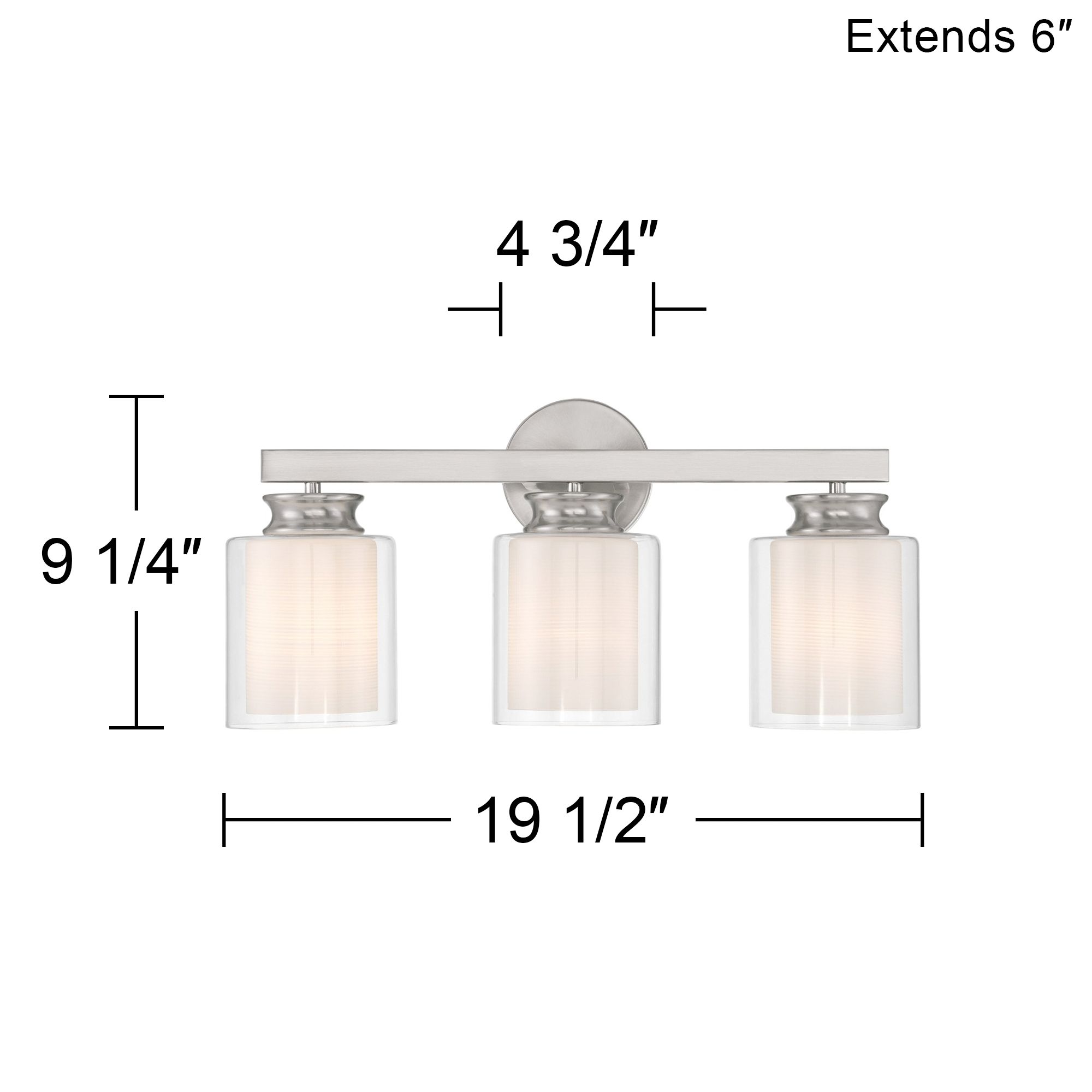 Possini Euro Danielle 19 1/2" Wide Patina Nickel 3-Light Bath Light