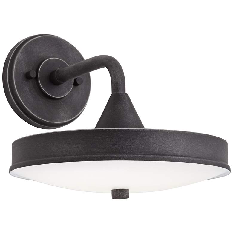Image 2 Possini Euro Danielle 9" High Iron Black LED Outdoor Wall Light
