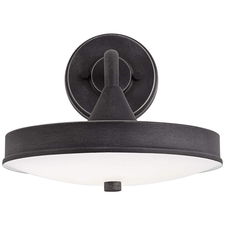 Image 4 Possini Euro Danielle 9" High Iron Black LED Outdoor Wall Light more views