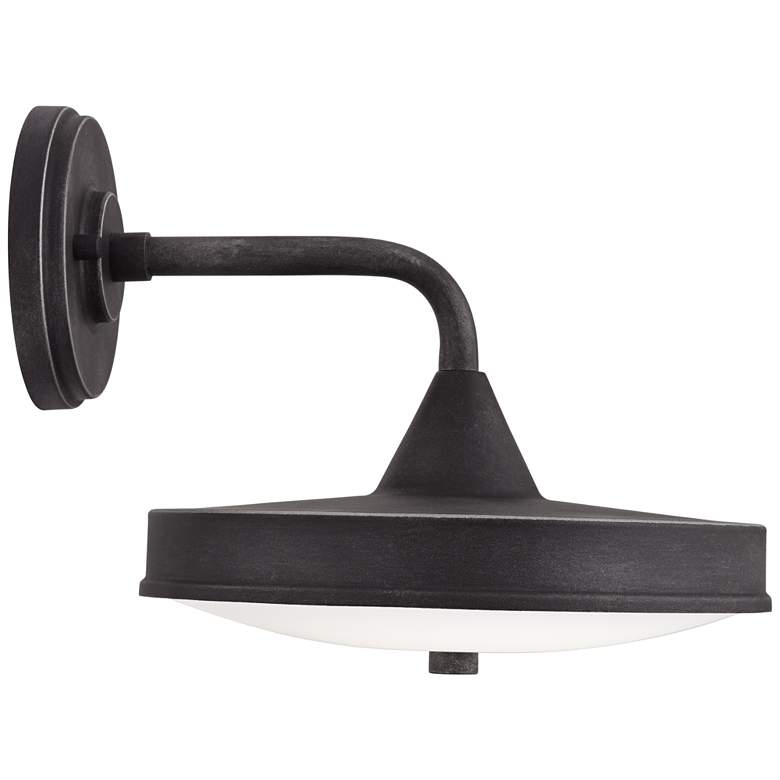 Image 7 Possini Euro Danielle 9" High Iron Black LED Outdoor Wall Light more views