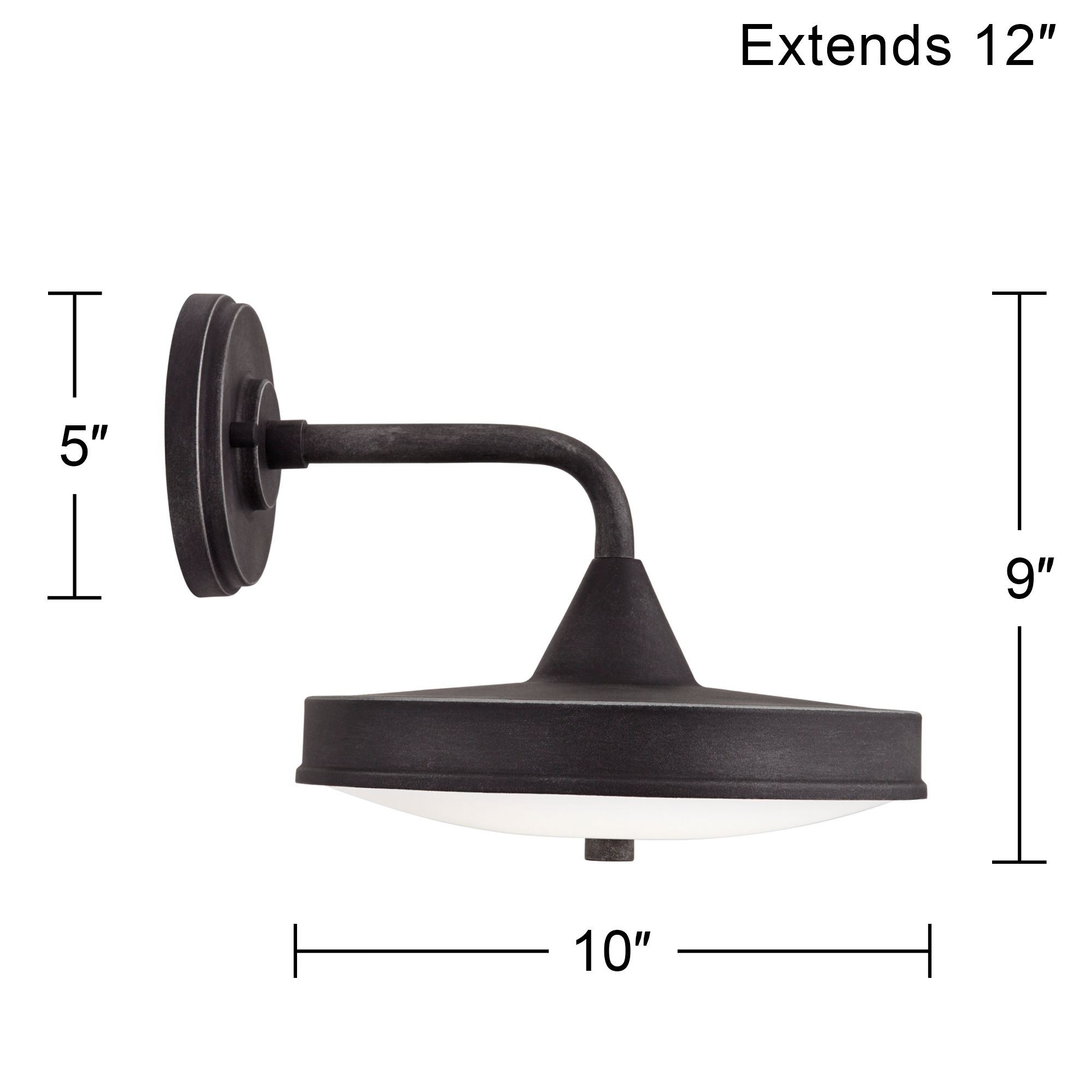 Possini Euro Danielle 9" High Iron Black LED Outdoor Wall Light