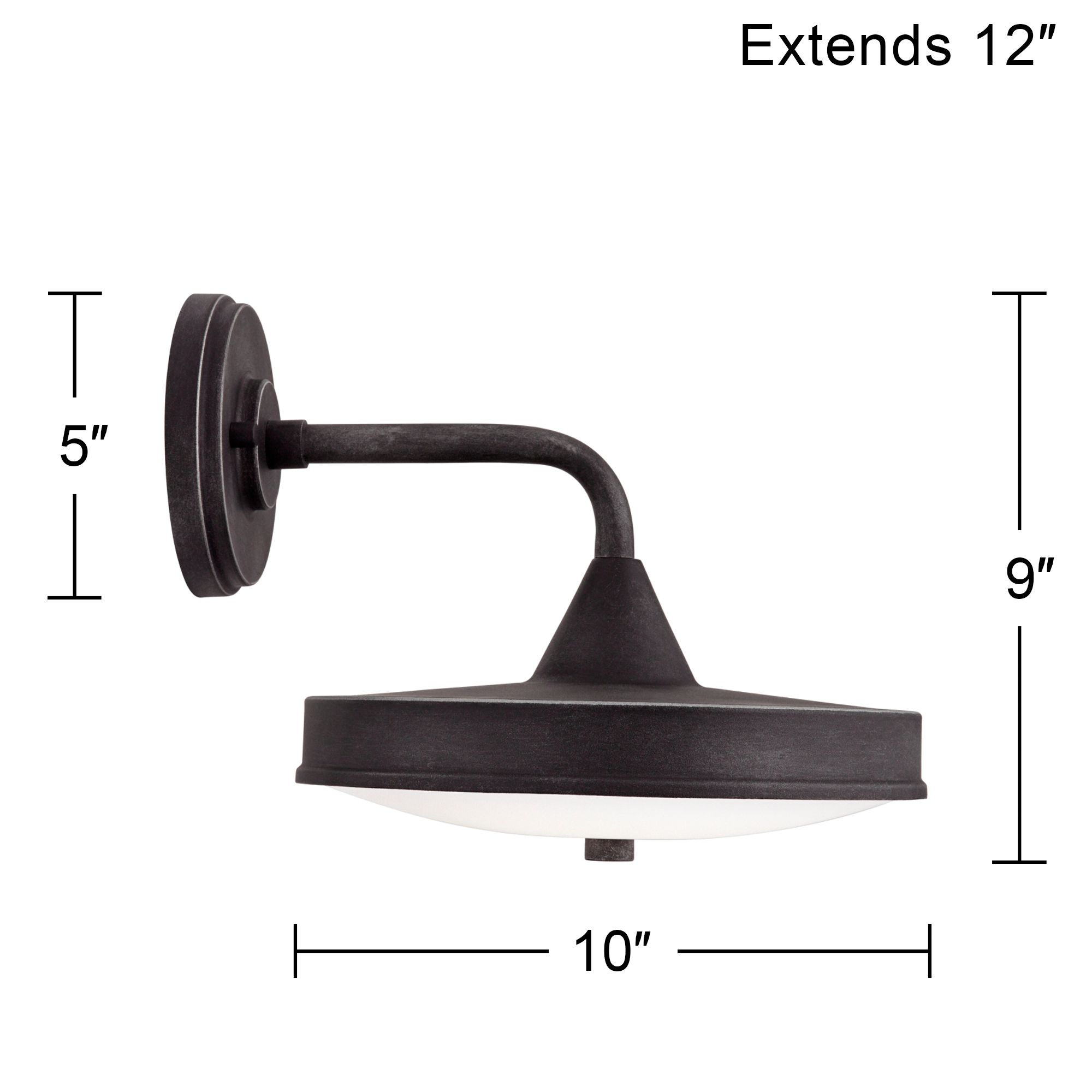 Possini Euro Danielle 9"H Iron Black LED Outdoor Wall Light Set of 2