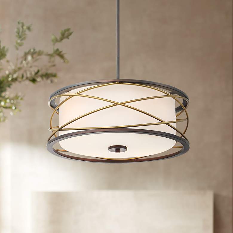 Image 1 Possini Euro Dannika 18 1/4" Wide White Glass Pendant Light