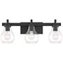 Possini Euro Danvers 22 1/2" Wide Black 3-Light Bath Light