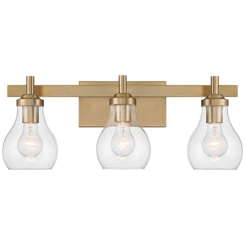 Image 2 Possini Euro Danvers 22 1/2" Wide Warm Brass 3-Light Bath Light