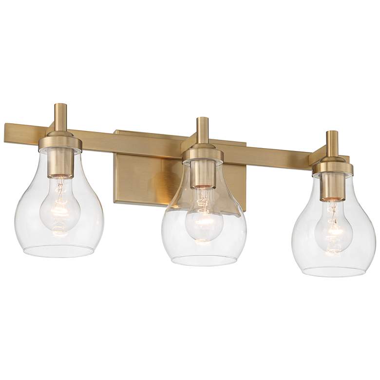 Image 4 Possini Euro Danvers 22 1/2" Wide Warm Brass 3-Light Bath Light more views