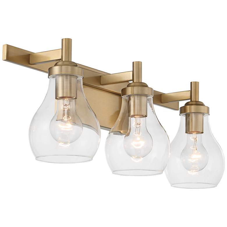 Image 5 Possini Euro Danvers 22 1/2" Wide Warm Brass 3-Light Bath Light more views